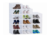 10 Pack/15 Pack Shoe Storage Box, Foldable Clear Plastic Stackable Shoe Organizer, Shoe Containers 30919535