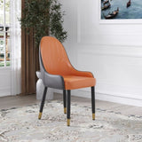 Modern PU sponge-filled dining chair, solid wood metal legs, suitable for restaurants, living rooms W1535119450