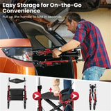 New 2-in-1 Foldable Rollator Walker with 9 Inch Pneumatic Tires 14330842