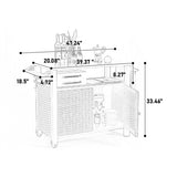 Outdoor Kitchen Wicker Island Rolling Cart & Storage Cabinet, Wheels and Stainless Steel Extended W640P256897