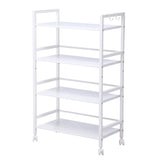 ZNTS Widen 4 Tiers Multi-functional Storage Cart Ivory White 51202437