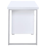 White 3-drawer Reversible Office Desk B062P145660