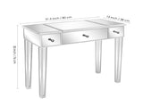 80*38*76cm MDF With Mirror Surface, The Desktop Can Be Flipped And One Pumped Computer Desk Silver 78876322