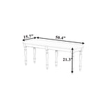 TOPMAX Vintage Traditional 50.4inch Upholstered Dining Bench with 6 Solid Wood Legs, Natural N717P170409A