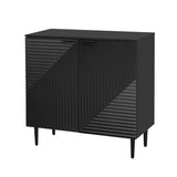 Mirod Modern Minimalist Side Cabinet with Adjustable Shelves ,Stylish Geometric Door Design,Ample N760P221050B