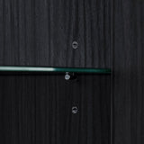 60'' Tall Display with Tempered Glass Door, LED Lighting, Two Drawers, Modern Style Storage N845P261801B