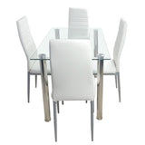 ZNTS 110CM Clear Color Dining Table Set 31684439