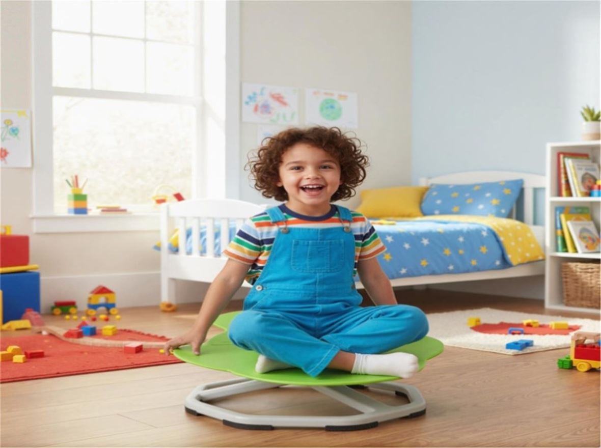 Sensory Rotation Green children's sensory rotating chair 360 ° rotation, 220 pound c ...