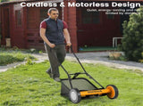 16 Inch Push Lawn Mower with Grass Catcher Bag-Orange 36487486