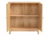 Natural wood color, particleboard with melamine veneer and rattan finish, 60*30*80cm, double doors, 80617301