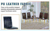 Set of 4 black PU leather backrest chairs with gold metal legs -A perfect pairing, ideal for W3226P279074