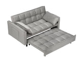 Modern Velvet Loveseat Futon Sofa Couch Pullout Bed, Small Love Seat Lounge Sofa w/Reclining 11183892