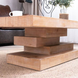 Modern Rustic Wood Coffee Table ,Farmhouse style coffee table,Wood block base coffee table, Living W2729P298162