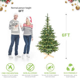Artificial 8ft Green LED-lit Christmas Tree with 1307PE/PVC Mixed Branch Tips,Hinged Premium & 20522979