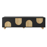 Farmhouse TV Stand with Cable Holes for TVs up to 75", Cream Style Media Console with Rebound N721P288695B