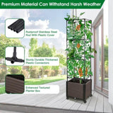 Expandable Rustproof Raised Garden Bed Planter - 62.99in Tall with Trellis, Automatic Water 18741243