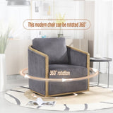 COOLMORE Corduroy Barrel Chair, Comfortable Accent Sofa Chair for Living Room, 360 Degree W395P220272