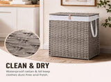90L/110L Laundry Hamper with, No Install Needed, Synthetic Rattan Clothes Laundry Basket with 69565947