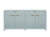 Modern Wave-Pattern Sideboard Cabinet with 2 Drawers and 4 Doors, 3-Level Adjustable Shelves, N711P269068C