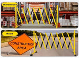 Metal Expandable Barricade, 11 Feet Retractable Fence Outdoor, Mobile Safety Barrier Gate, Easily 36255972