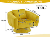 360&deg Swivel Accent Chair, Modern Velvet Fabric Living Room Armchair with Fluffy Cushions, Comfy 48567162