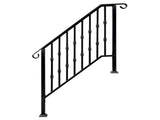 Matte Black Outdoor 3 Level Iron Handrail 85809583