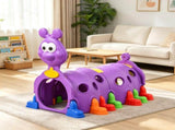 2-Section Purple Toddler Play Tunnel Kids Crawl & Climb Through Indoor Outdoor Play Structure 18705352