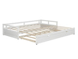 Extending Daybed with Trundle, Wooden Daybed with Trundle, White WF194887AAK