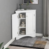 ZNTS White Triangle Bathroom Storage Cabinet with Adjustable Shelves, Freestanding Floor Cabinet for Home WF291467AAK