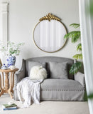 36" x 41" Large Round Wall Mirror with Gold Metal Frame, Circle Accent Mirror for Living Room W2078135194