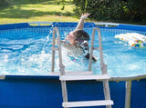 4 Steps 52in Pool Ladder Iron Grey Frame White Steps Safety Ladder 37309487