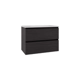 Bathroom Cabinet Opalo, with Two Shelves and Open Storage, Black B070P316867