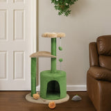 33in Cat Tree, Multi-level Cat Tower with Cat Scratching Post with Curved Perch, Cozy Cat Condo, 52984863
