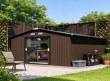 Large Metal Garden Shed, Outdoor Storage Shed with Double Locking Doors & Sloped Roof for Tools, 90388891