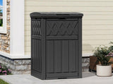 32 Gallon Outdoor Trash Can, Waterproof Resin Garbage Bin with Lid & Drip Tray for Porch Backyard 29856057