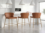 26 in. Counter Stool - Brown Upholstered Seat, Gold Metal Frame, 1PC B2751P610245