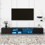 ON-TREND Modern APP Controlled LED TV Stand for TVs Up to 105'', Faux Marble Tabletop Media Console N721P171537B