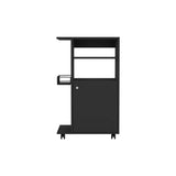 Clip Kitchen Cart, Single Door Cabinet, Four Casters -Black B20091839