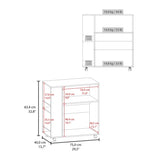 Eldon Two-Door Kitchen Base Cabinet Cart with four Shelves, Side Shelves, Cabinet, Kitchen Storage B200P286943