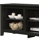 Benito Black 70"W TV Stand with Open Shelves and Cable Management B061P184949