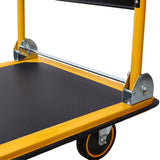 Foldable Platform Truck Push Dolly 660 lb. Weight Capacity Black and Yellow W465P171070