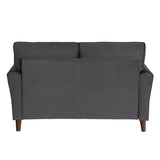 Gray Velvet Upholstery 1pc Comfort Loveseat Plush Seatbacks Tufted Detail Solid Wood Frame Modern B011P204913