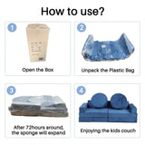 14pcs Kids Sofa Modular Play Couch,Child Sectional Sofa to Boost Creativity,Boys and Girls DIY W2911P220583