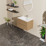 30" Wall Mounted Bathroom Vanity with Sink Floating Bathroom Cabinet, Soft-Close System,2 Extra Big D163096362