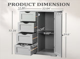 Gray MDF with melamine veneer, 56*30*80cm, 4 drawers, 1 door, bathroom vanity 04162468