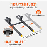 VEVOR Pallet Forks, 2000 lbs Clamp on Pallet Forks, 43" Total Length Tractor Bucket Forks with T3342P311749