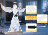 5 FT Lighted Christmas Angel Decor 105 Warm/Cold White Lights, Waterproof Fabric Xmas Angel 24738336