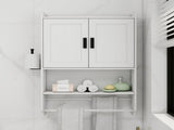 Bathroom Wall Cabinet with Doors, Adjustable Shelf and Towel Bar for Over The Toilet Storage, 55288456