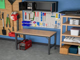 48" Heavy-Duty Adjustable Workbench, Rubber Wood Shop Table with Rubber Pads, over 2000 Lbs Capacity 44033289