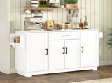 U_STYLE 54.3" Sideboard Buffet Cabinet with, 4 Doors & 1 Drawer, Melamine MDF Kitchen N711P437643K